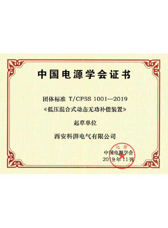 低压混合式动态无功补偿装置团体标准